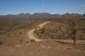 Road from Razorback lookout into the national park and Ikara-Flinders Ranges Royalty Free Stock Photo